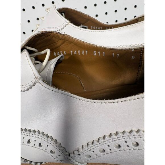 Salvatore Ferragamo White Leather Wingtip Brogues Mens Size 11 main image 4